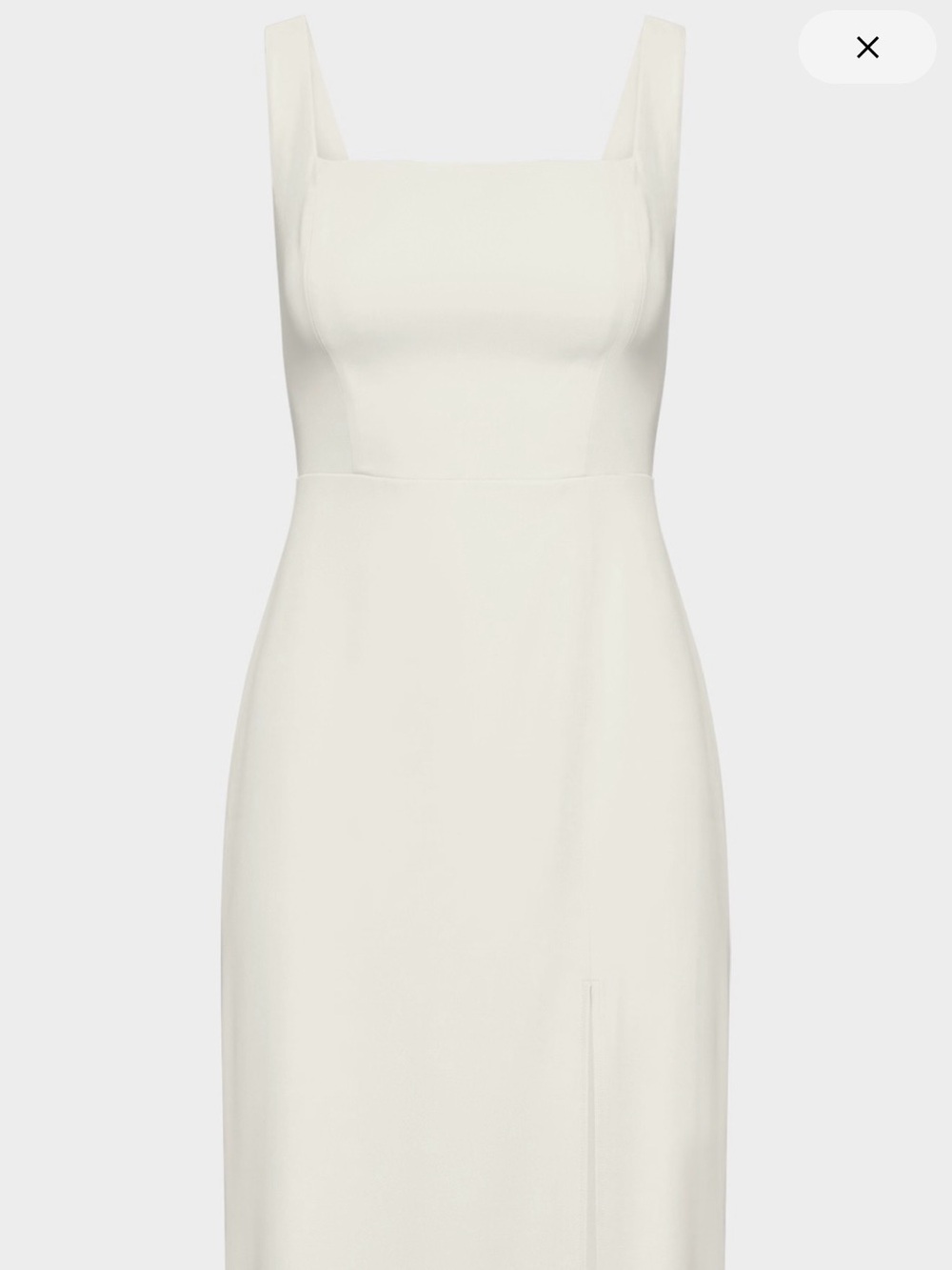 NWT Aritzia Babaton 90’s Slit Satin Midi Dress 8 Matte Pearl Ivory
